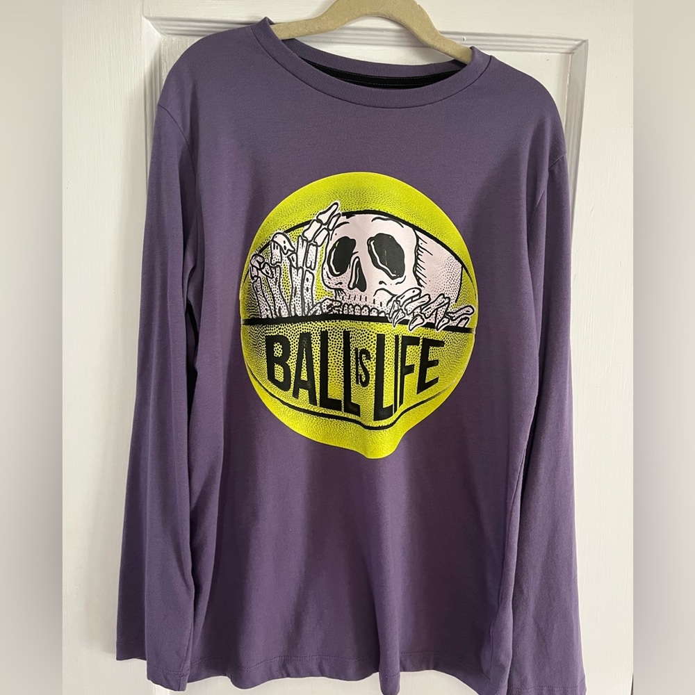 OLD NAVY Ball Is Life Glow in the Dark Long Sleeve T Shirt  Boys Size XL 14-16